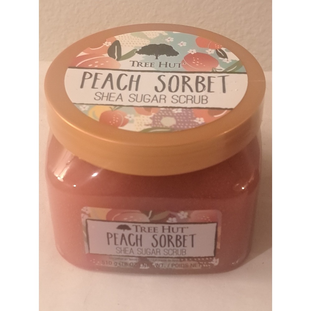 Tree Hut Peach Sorbet Shea Sugar Scrub 18 oz Exfoliating Body Scrub